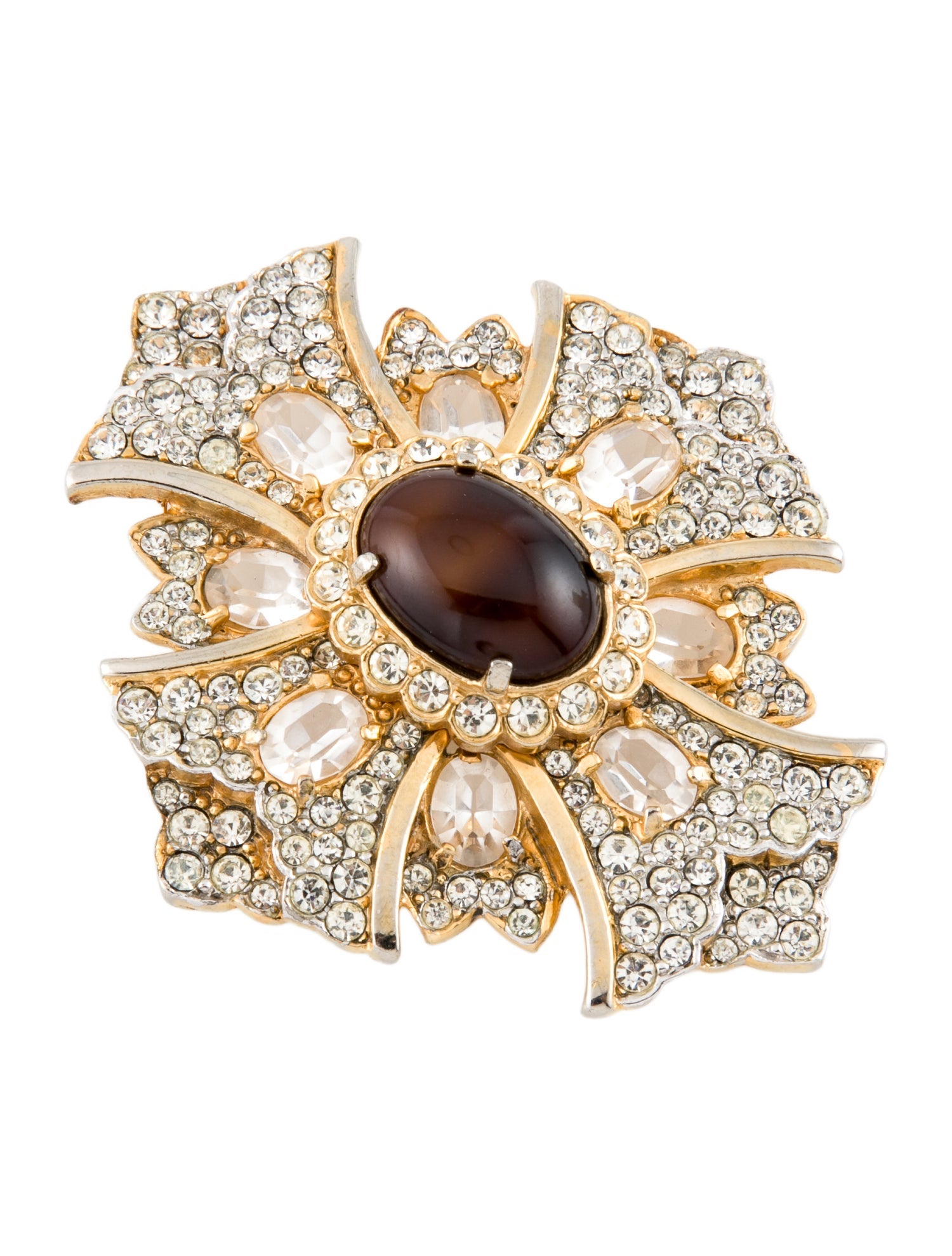 Kenneth Jay Lane Crystal & Resin Brooch Pin