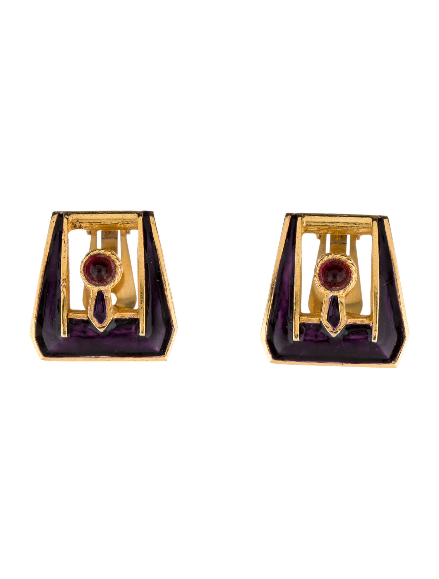 Kenneth Jay Lane Vintage Resin & Enamel Clip-On Earring