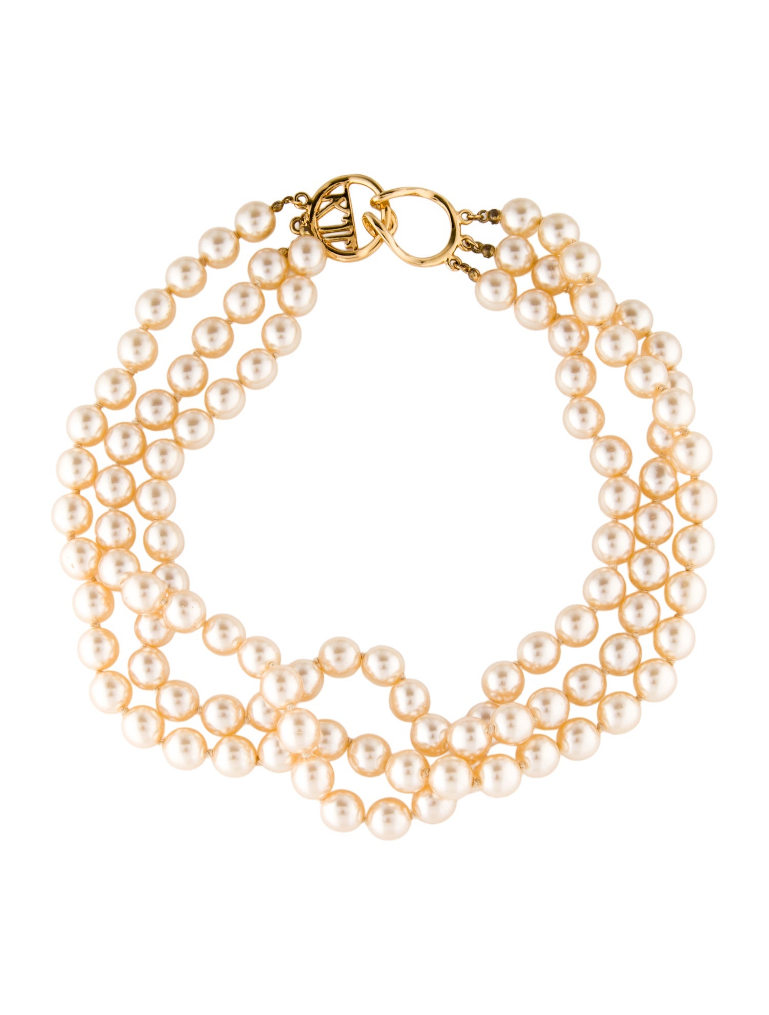 Kenneth Jay Lane Faux Pearl Multistrand Bead Necklace