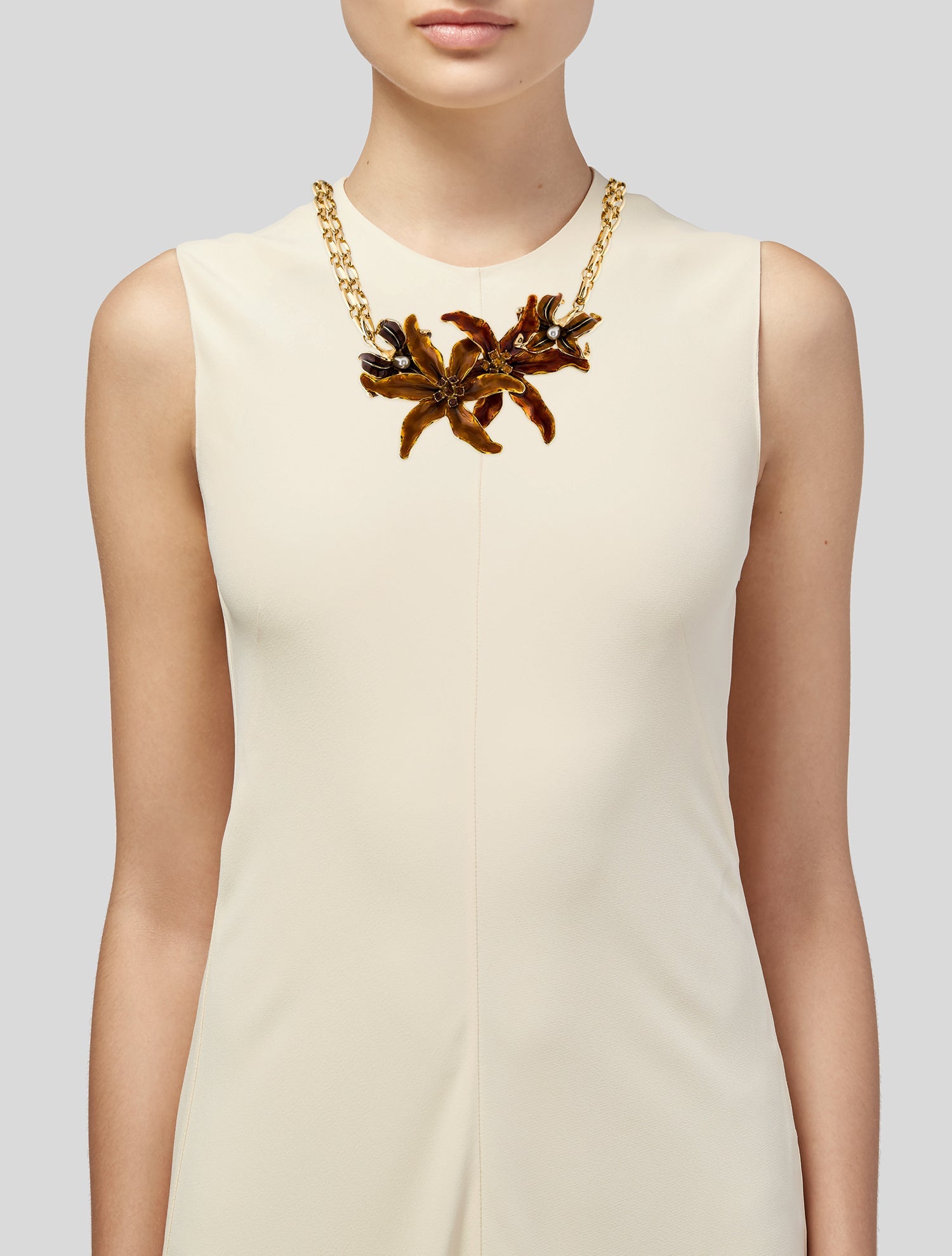 Kenneth Jay Lane Faux-Pearl, Enamel & Crystal Collar Necklace