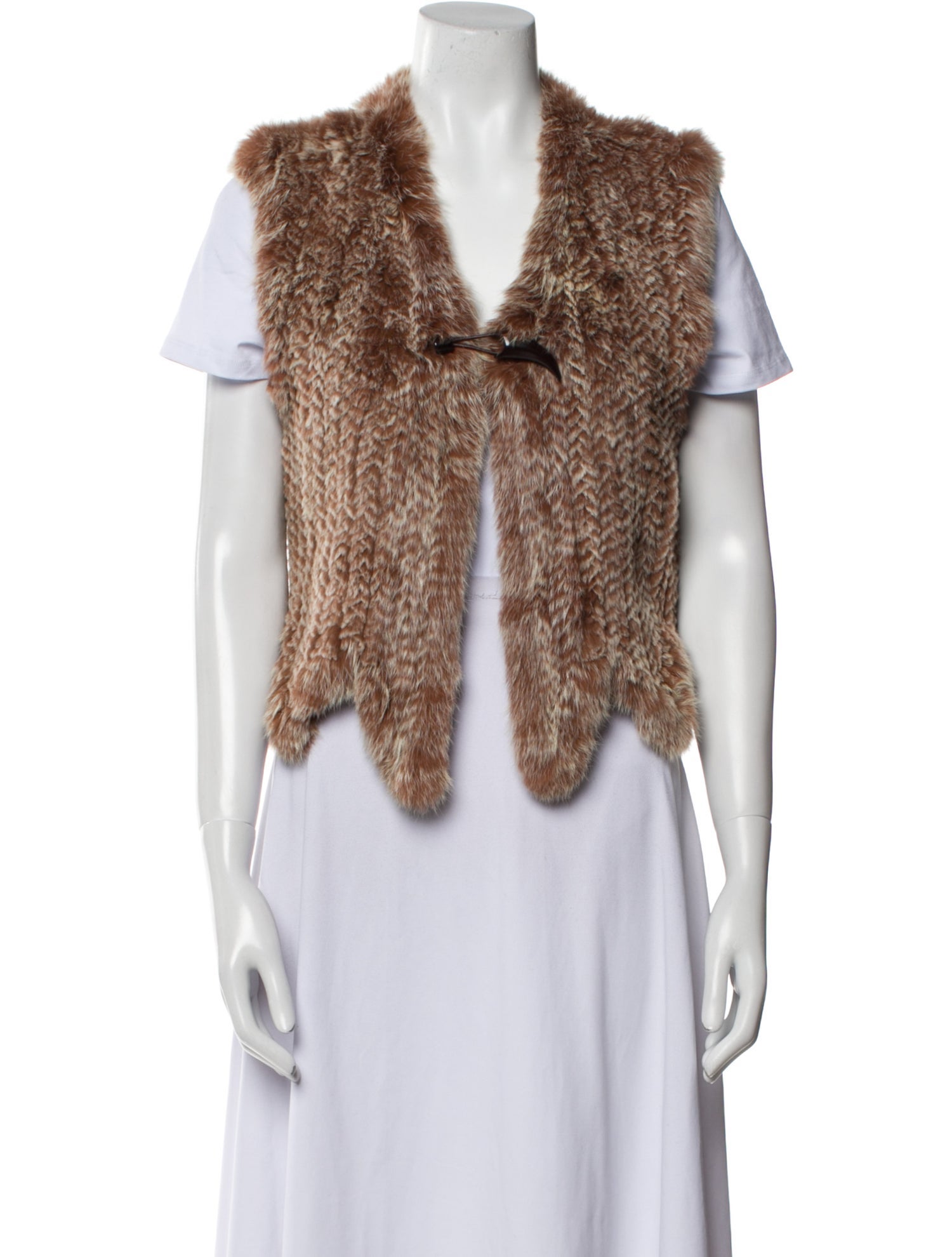 KELLI KOURI Fur Animal Print Vest