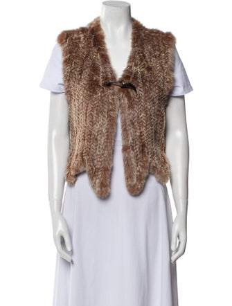 KELLI KOURI Fur Animal Print Vest