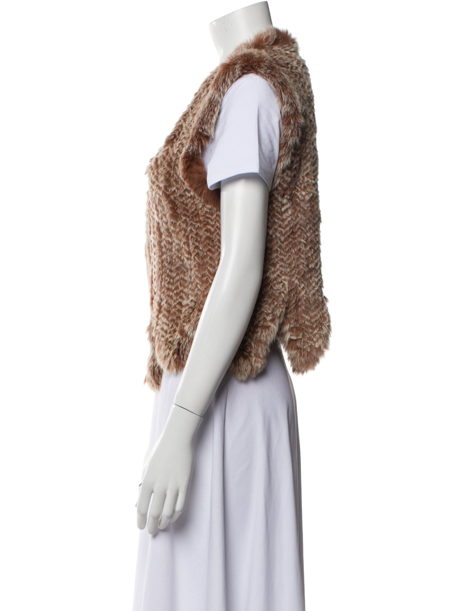 KELLI KOURI Fur Animal Print Vest