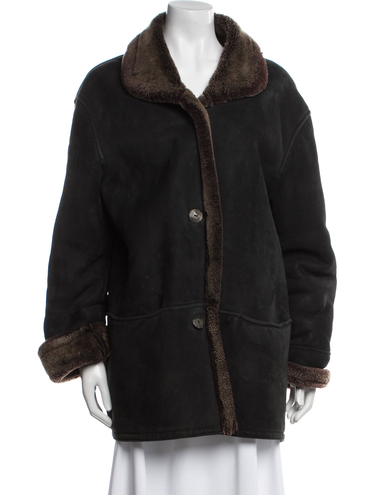 Keenan Leather Leather Faux Fur Coat
