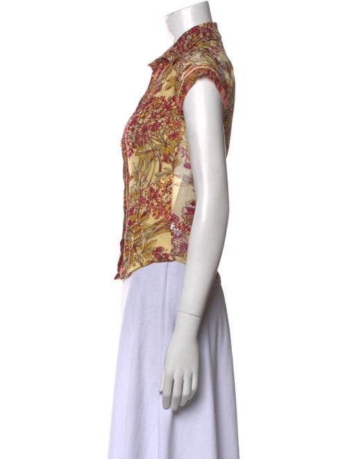 Kenzo Jeans Printed Short Sleeve Button-Up Top