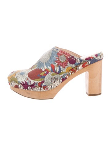 Kesslord Pumps Canvas Floral Print Mules 6