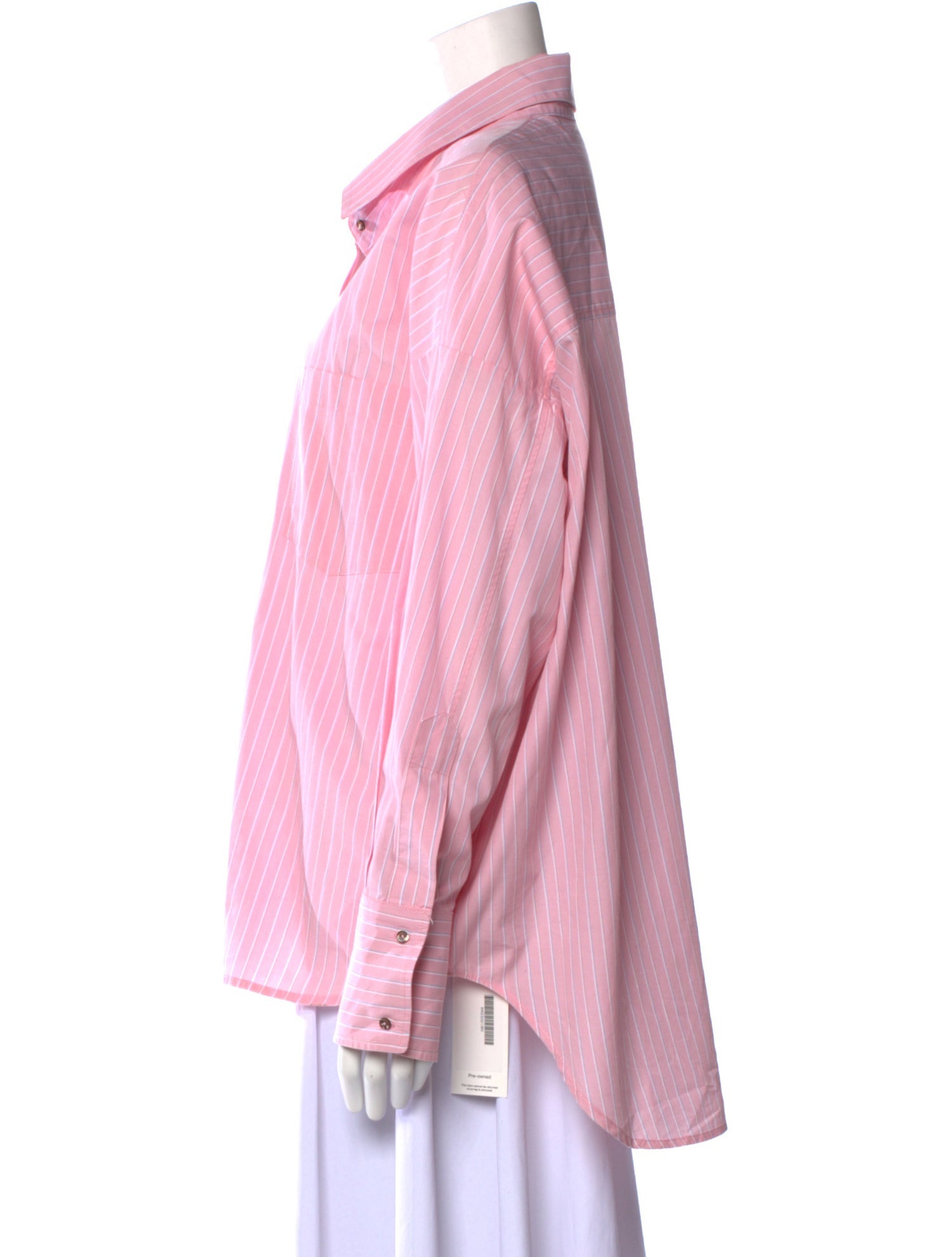 KES Striped Long Sleeve Button-Up Top