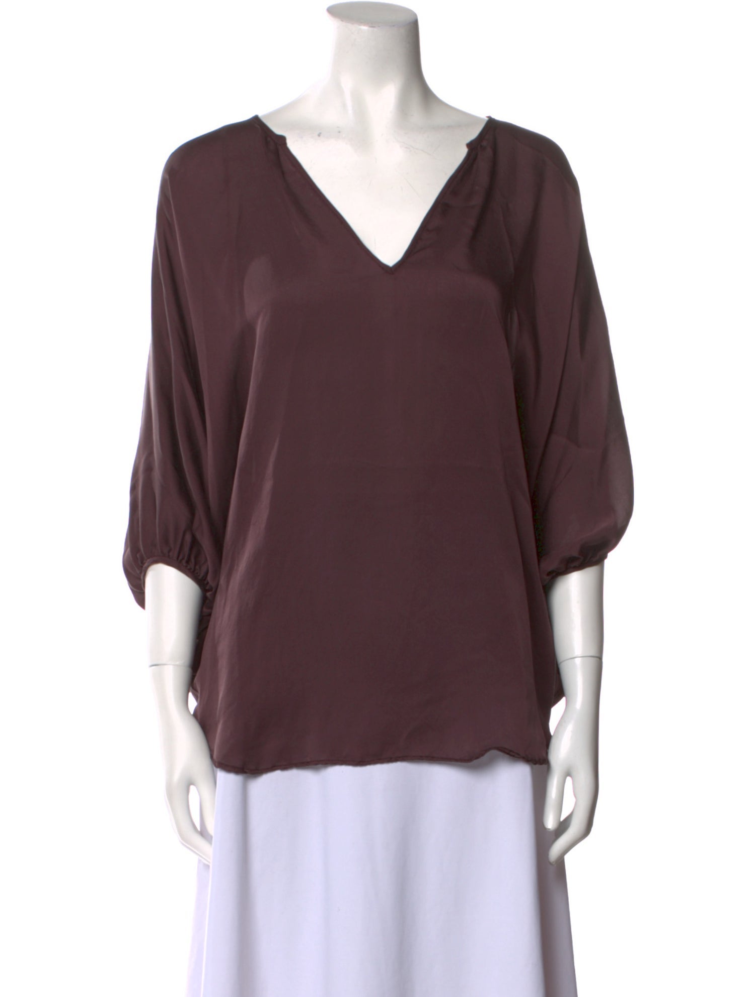 KES V-Neck Three-Quarter Sleeve Blouse