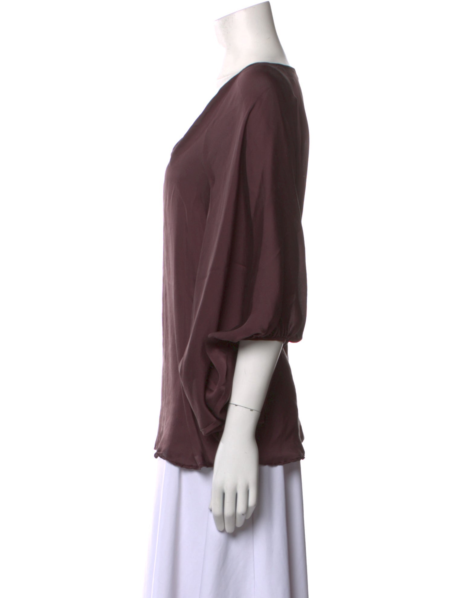 KES V-Neck Three-Quarter Sleeve Blouse