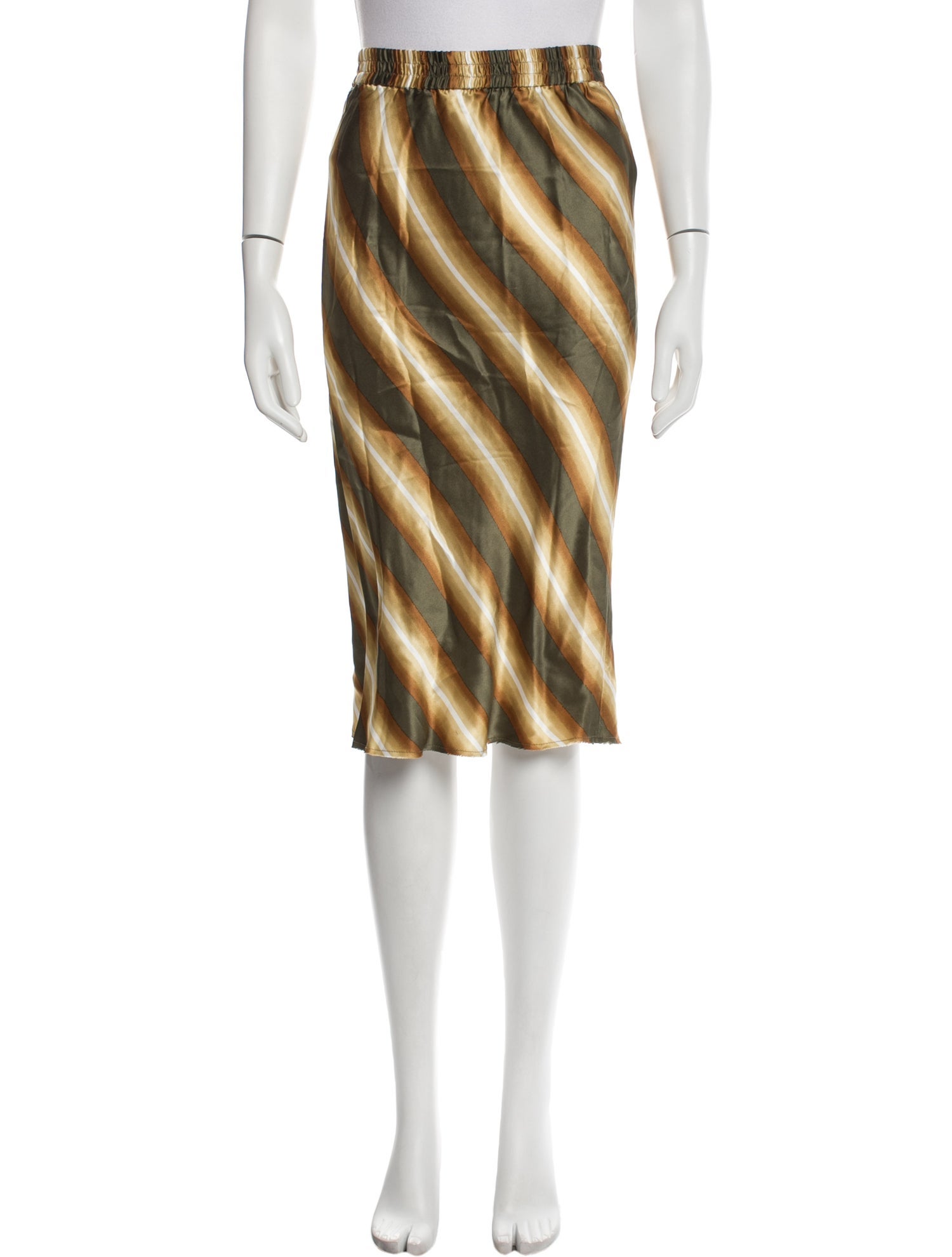 KES Striped Knee-Length Skirt