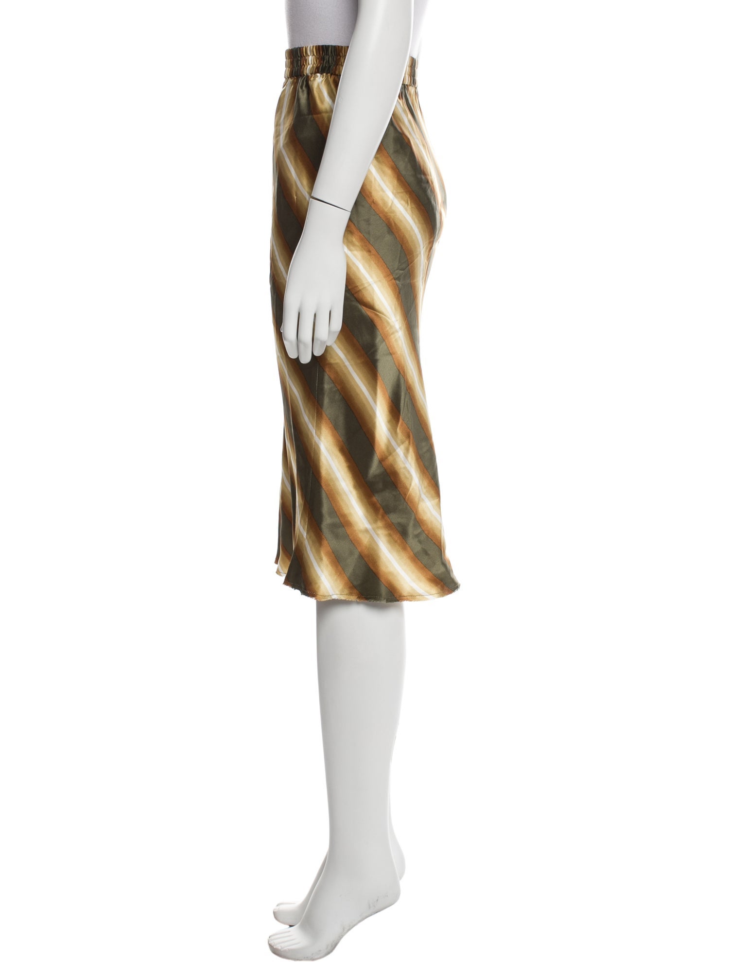 KES Striped Knee-Length Skirt