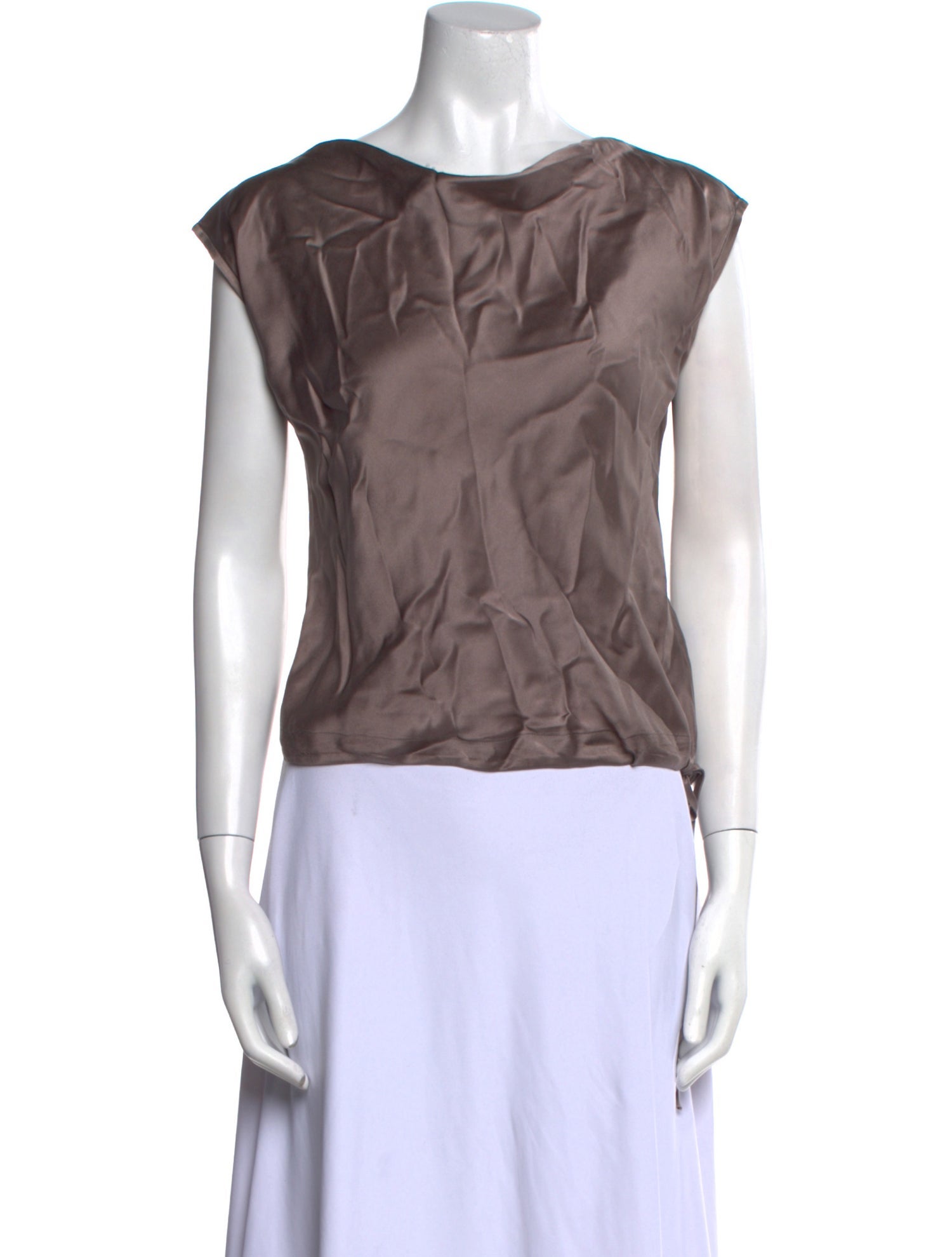 KES Silk Bateau Neckline Top