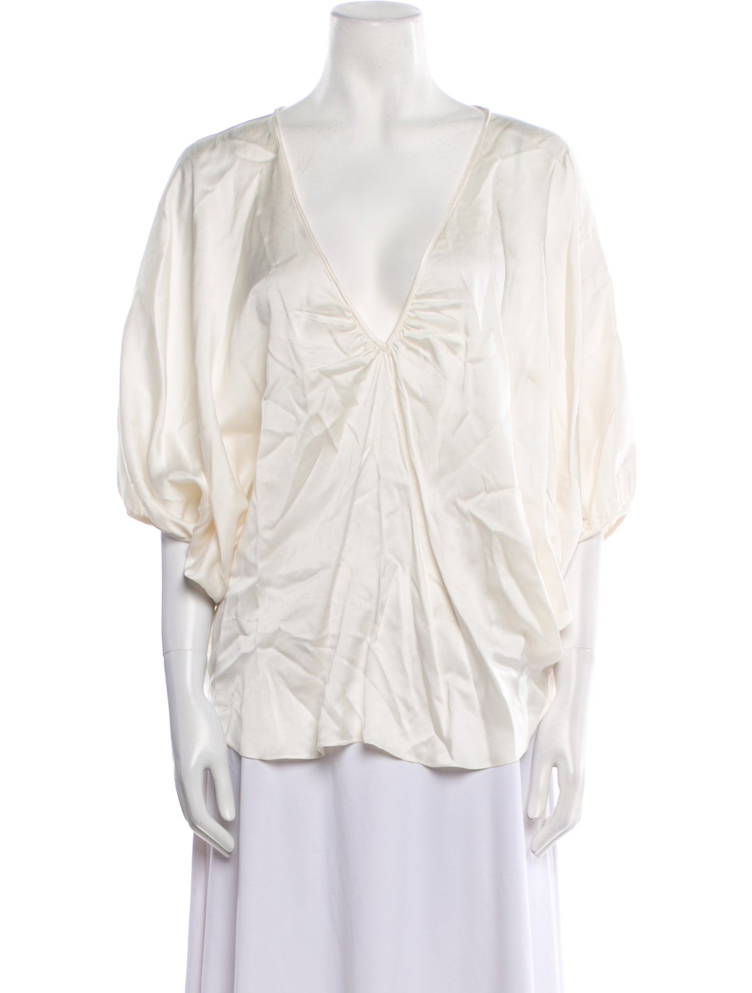 KES Silk V-Neck Blouse