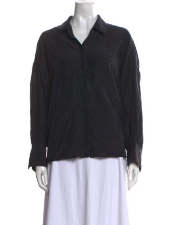 KES Silk Long Sleeve Button-Up Top