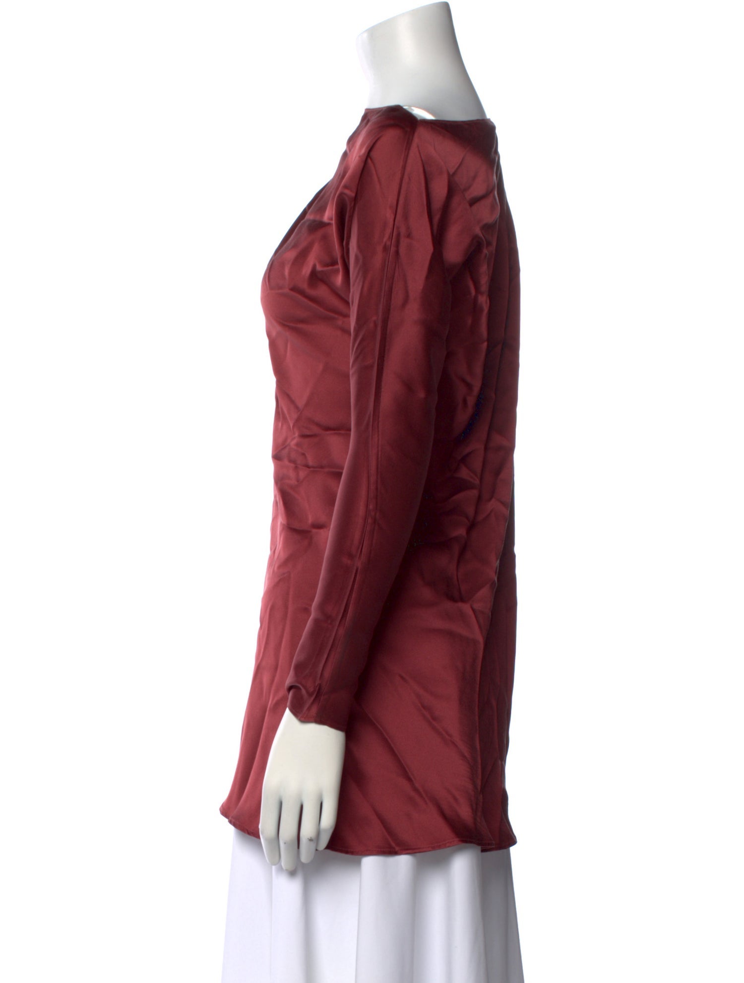 KES Bateau Neckline Long Sleeve Blouse