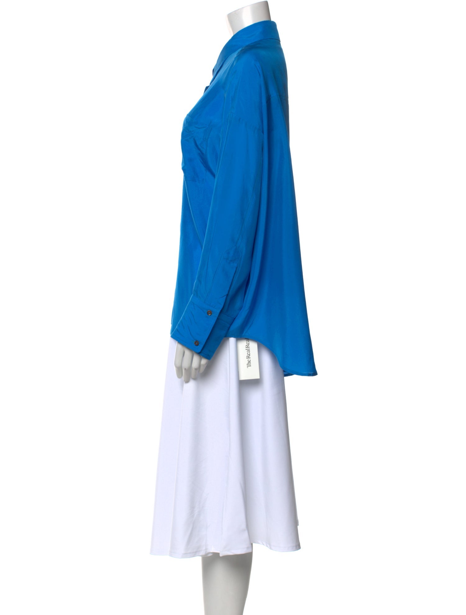 KES Silk Long Sleeve Button-Up Top