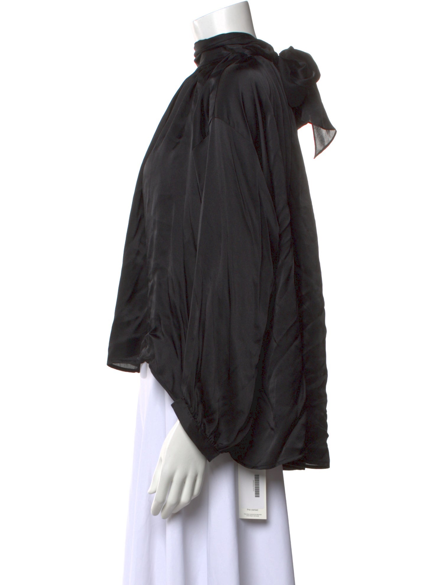 Merlette Scoop Neck Long Sleeve Blouse - Black Tops, Clothing