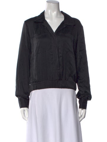 Pre-owned Kes Silk Long Sleeve Top In Black