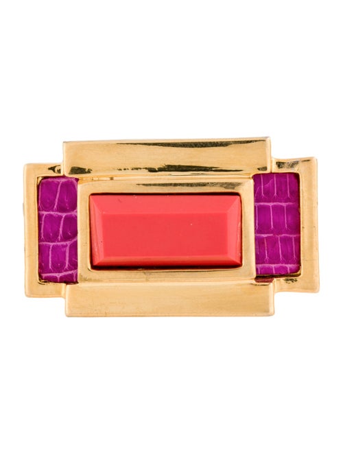 Kara by Kara Ross Resin & leather Cocktail Ring