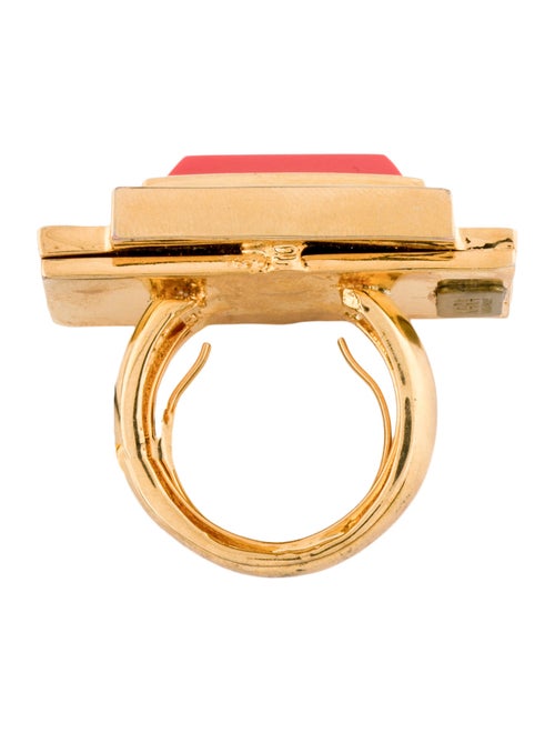 Kara by Kara Ross Resin & leather Cocktail Ring