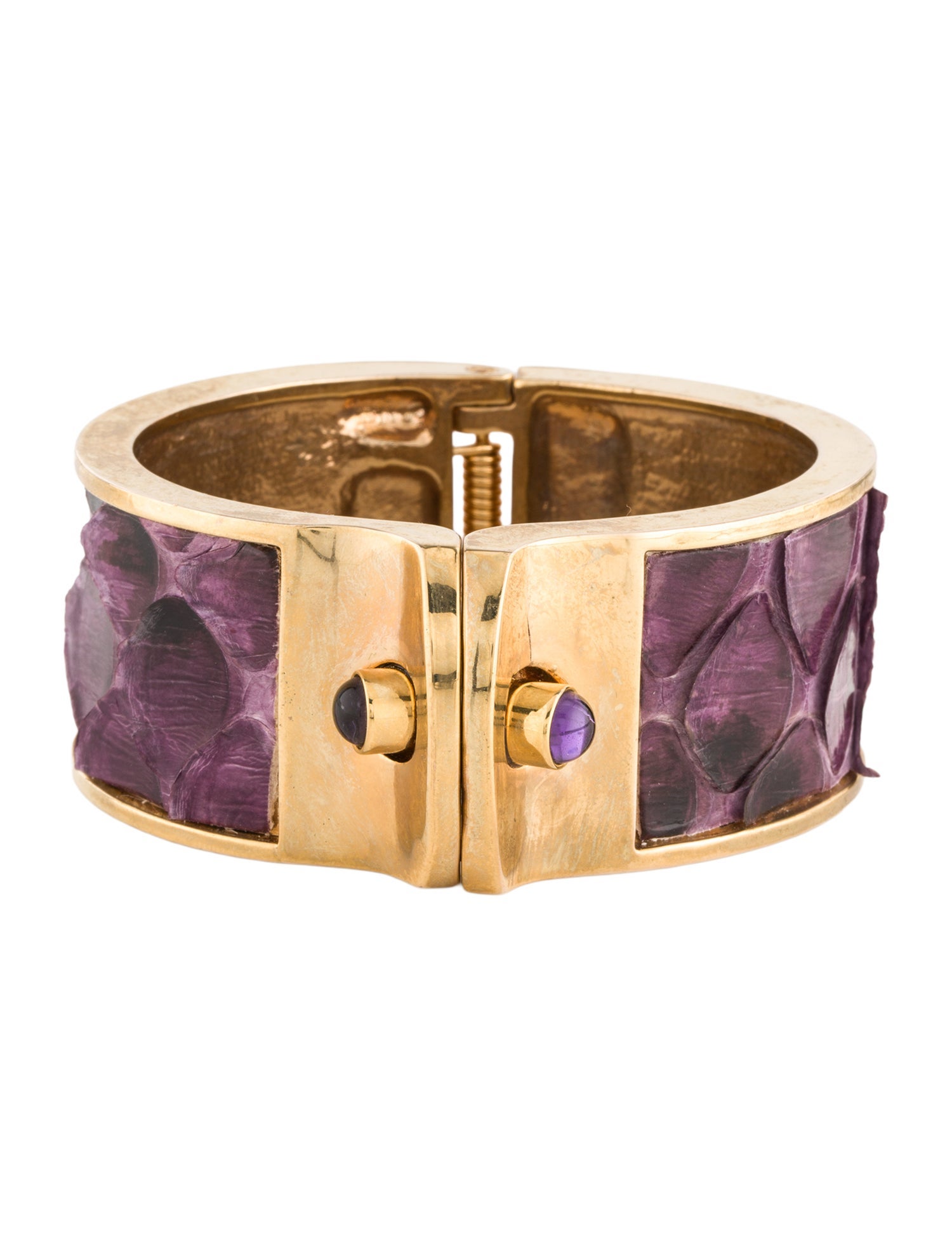 Kara by Kara Ross Purple Stone & Snake Bangle