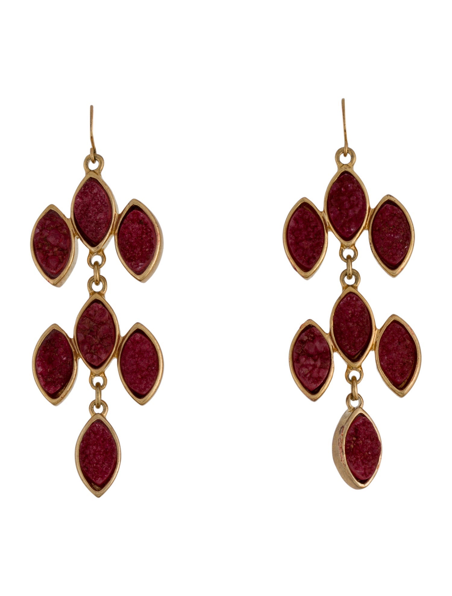 Kara by Kara Ross Red Stone Chandelier Drop Earrings