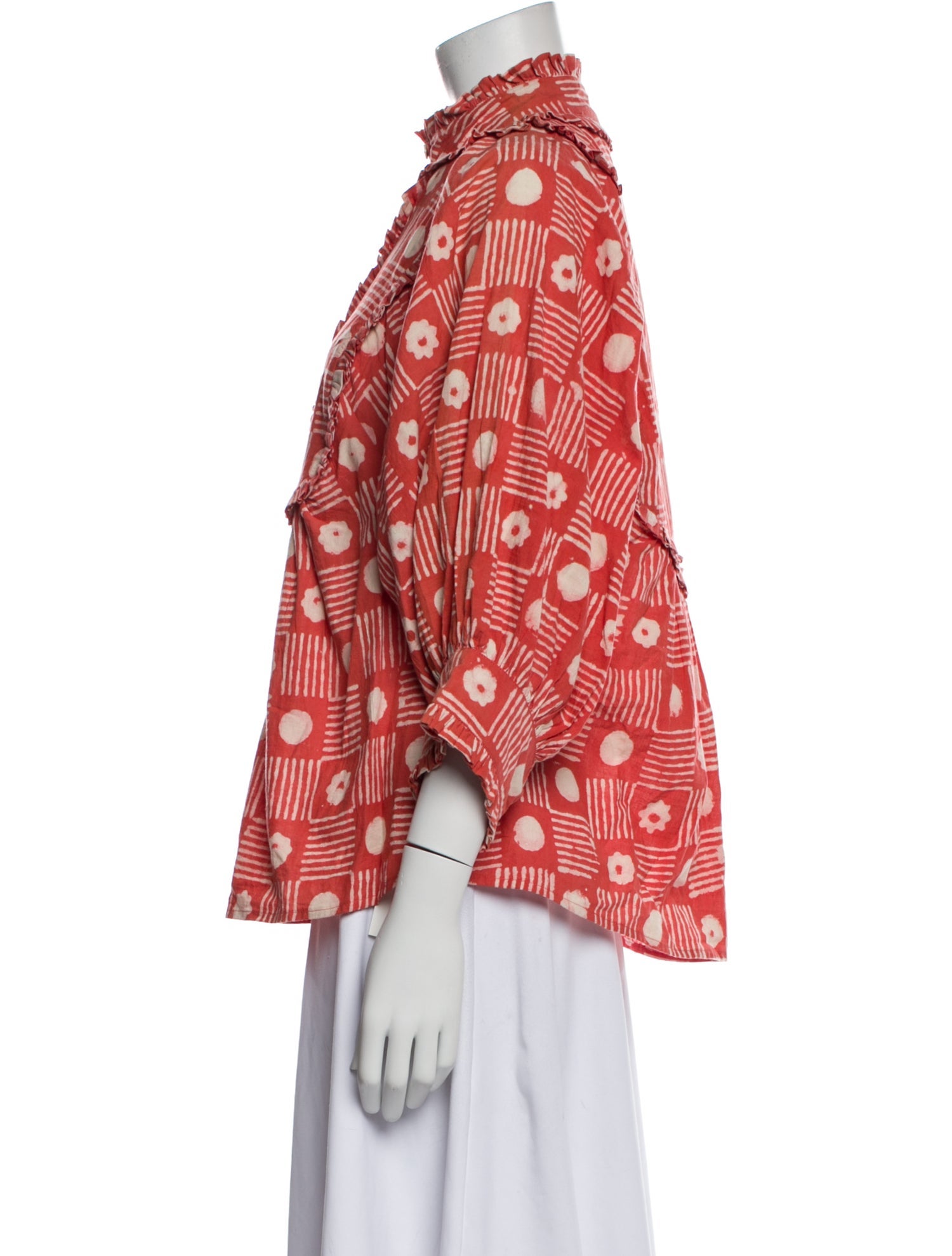 Kinga Csilla Printed Mock Neck Blouse