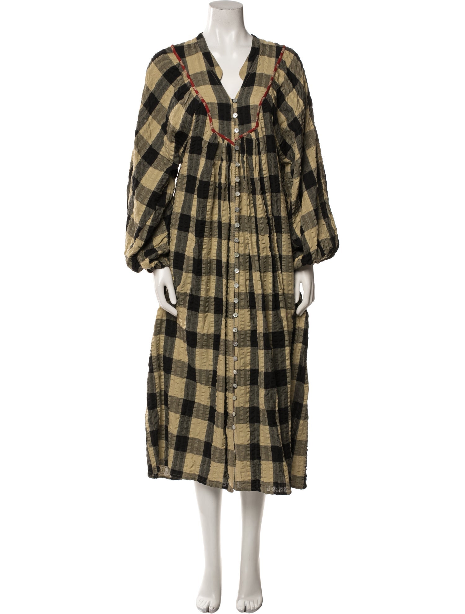 Kinga Csilla Plaid Print Long Dress