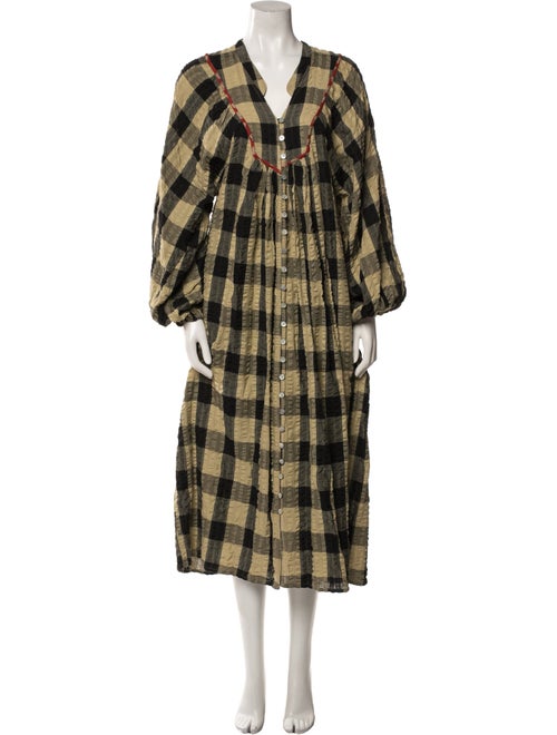 Kinga Csilla Plaid Print Long Dress