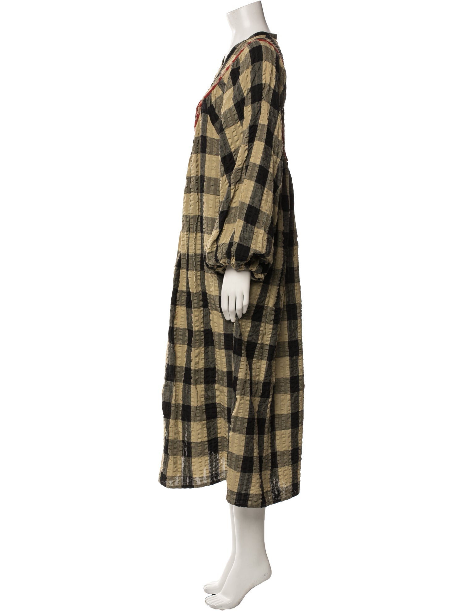 Kinga Csilla Plaid Print Long Dress