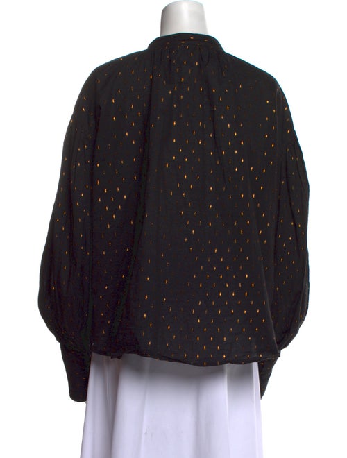 Kinga Csilla Polka Dot Print Mock Neck Blouse