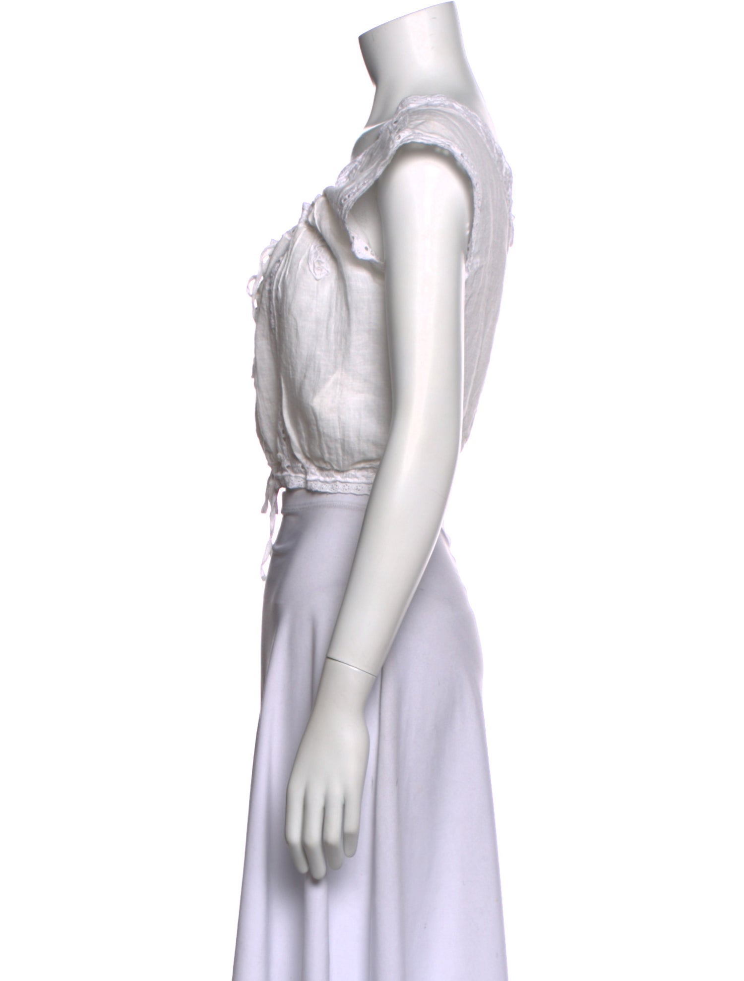 Kinga Csilla Linen Square Neckline Crop Top