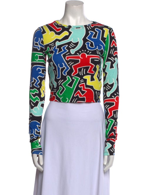 Keith Haring x Alice + Olivia Printed Scoop Neck Crop Top