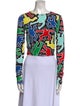 Keith Haring x Alice + Olivia Printed Scoop Neck Crop Top