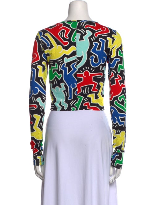 Keith Haring x Alice + Olivia Printed Scoop Neck Crop Top