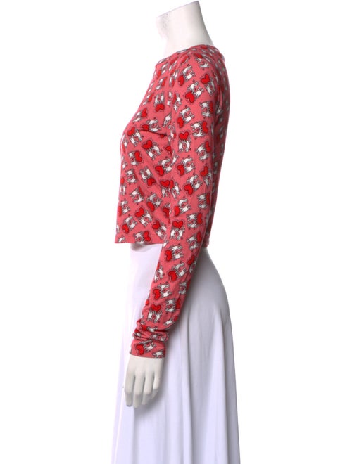 Keith Haring x Alice + Olivia Printed Crew Neck Crop Top