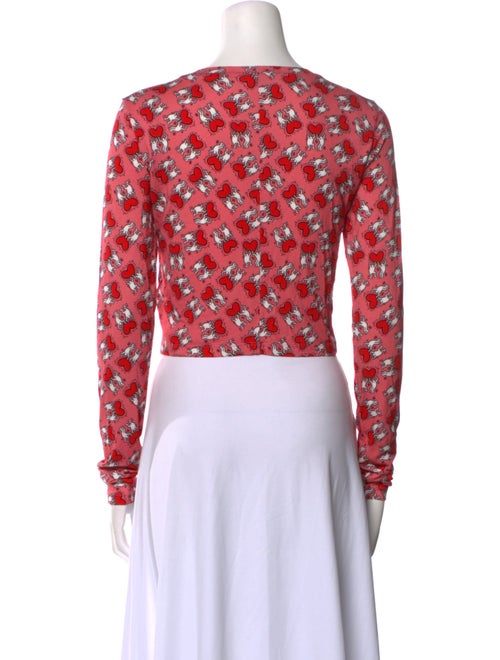 Keith Haring x Alice + Olivia Printed Crew Neck Crop Top