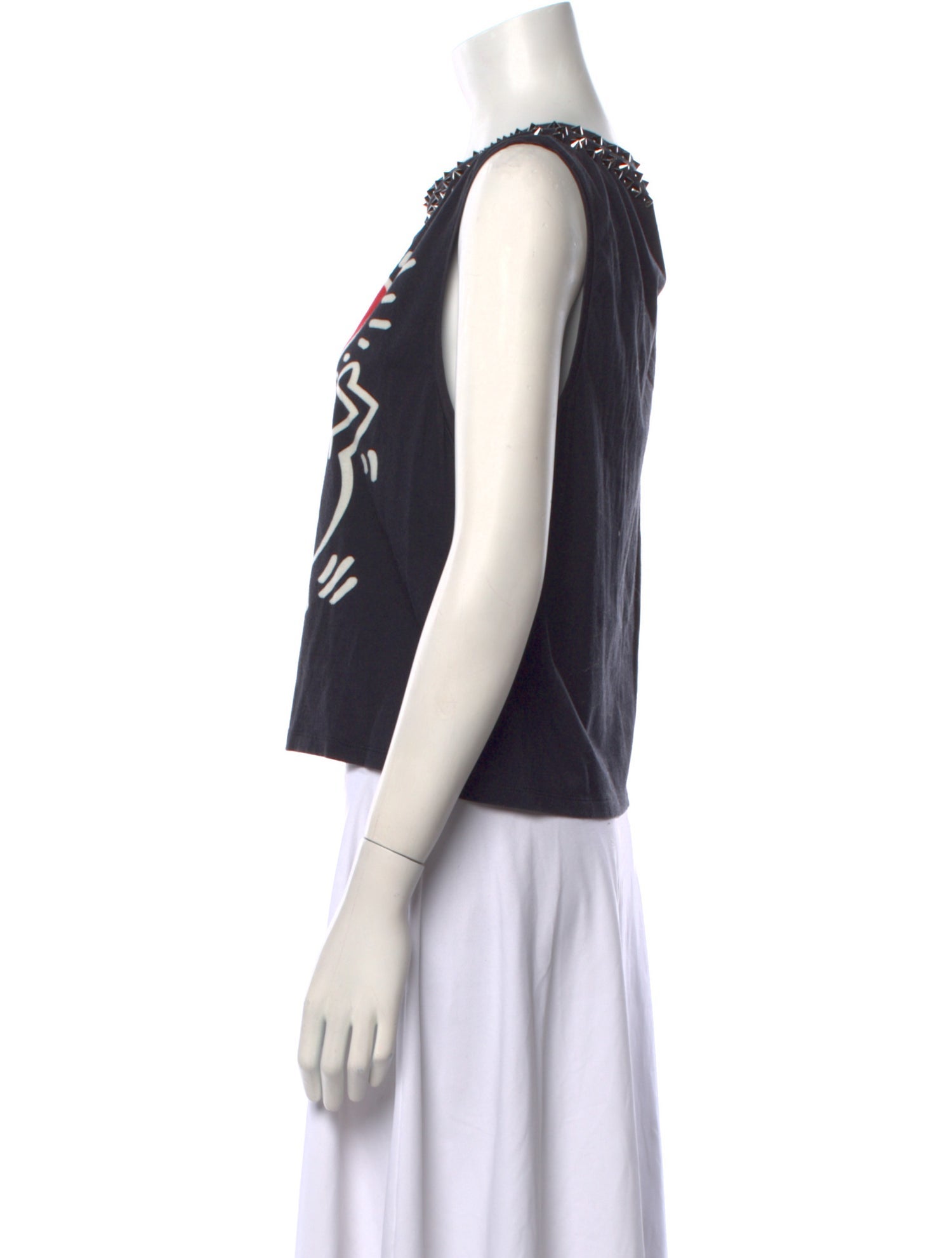 Keith Haring x Alice + Olivia Graphic Print Bateau Neckline Top