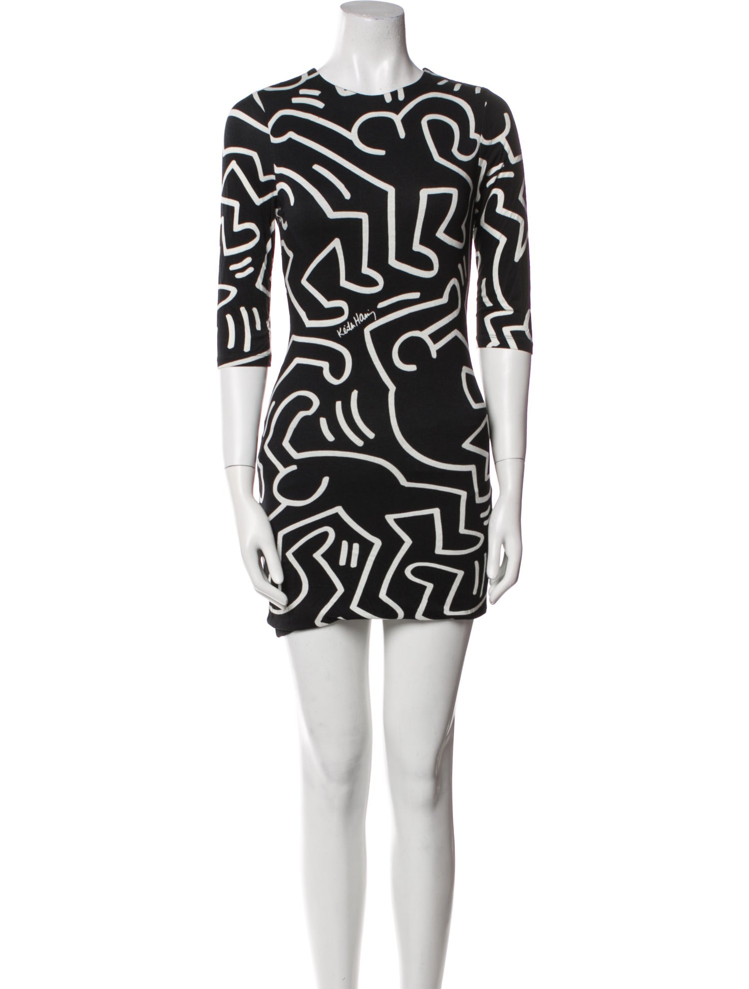 Keith Haring x Alice + Olivia Printed Midi Length Dress
