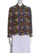 Keith Haring x Alice + Olivia Silk Printed Button-Up Top