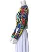 Keith Haring x Alice + Olivia Printed Bateau Neckline Crop Top