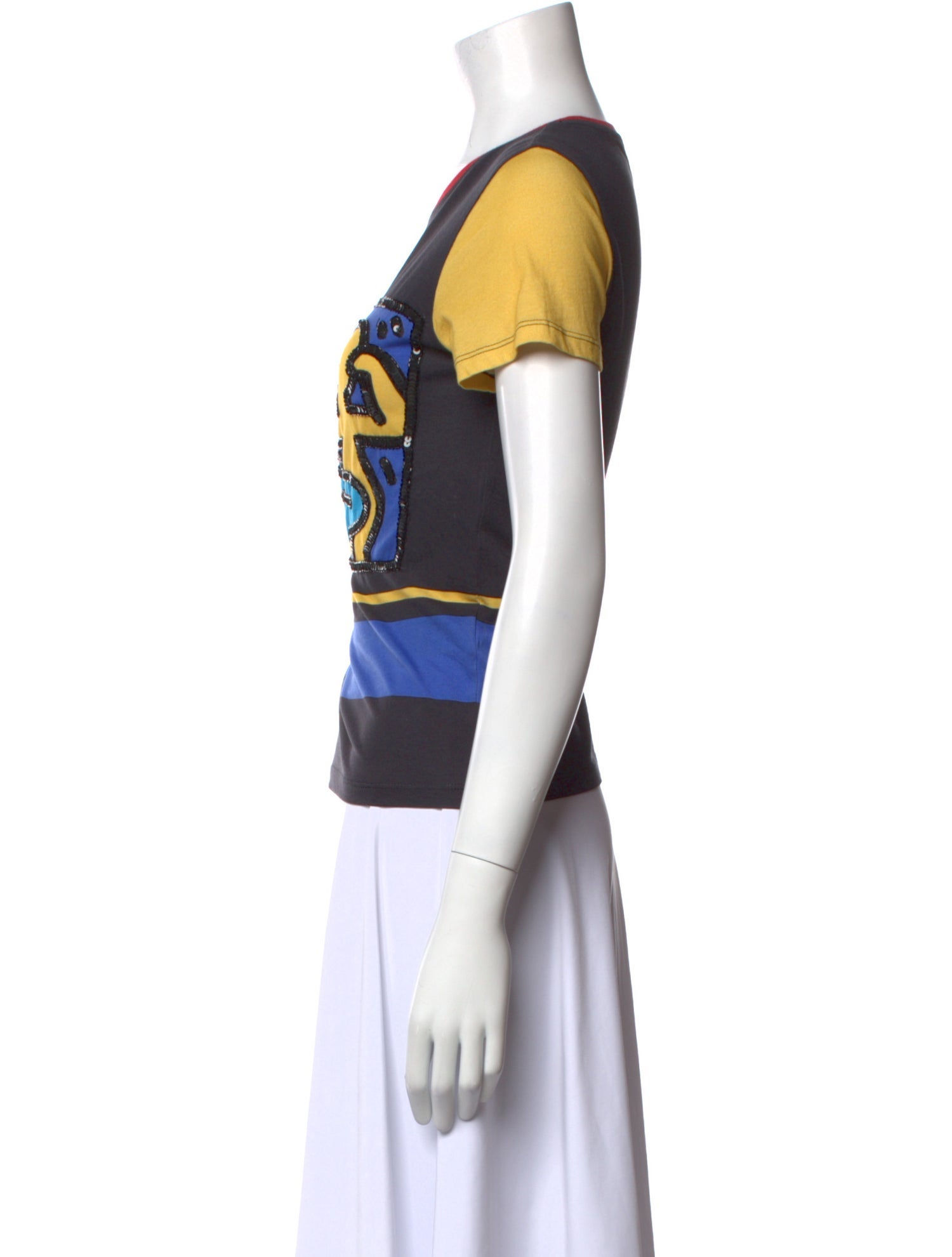 Keith Haring x Alice + Olivia Graphic Print Crew Neck T-Shirt