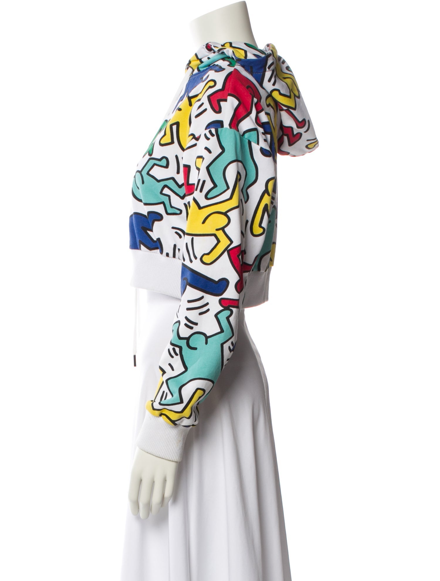 Keith Haring x Alice + Olivia Printed Crew Neck Crop Top