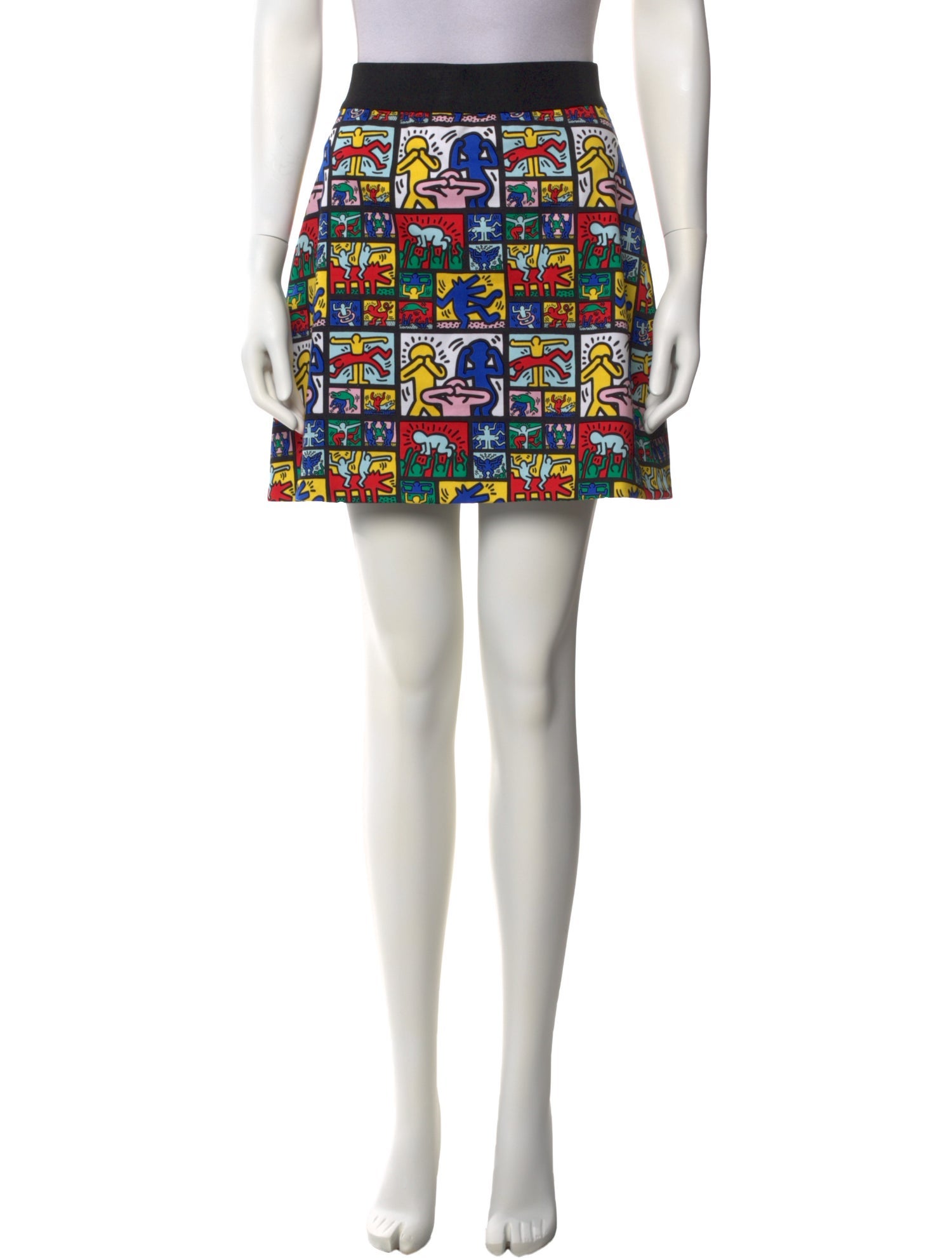 Keith Haring x Alice + Olivia Printed Mini Skirt