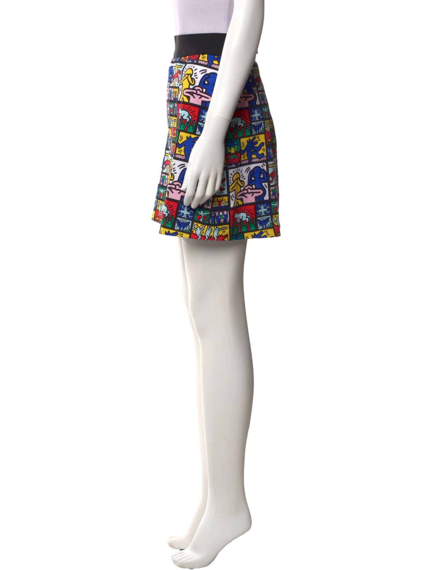 Keith Haring x Alice + Olivia Printed Mini Skirt