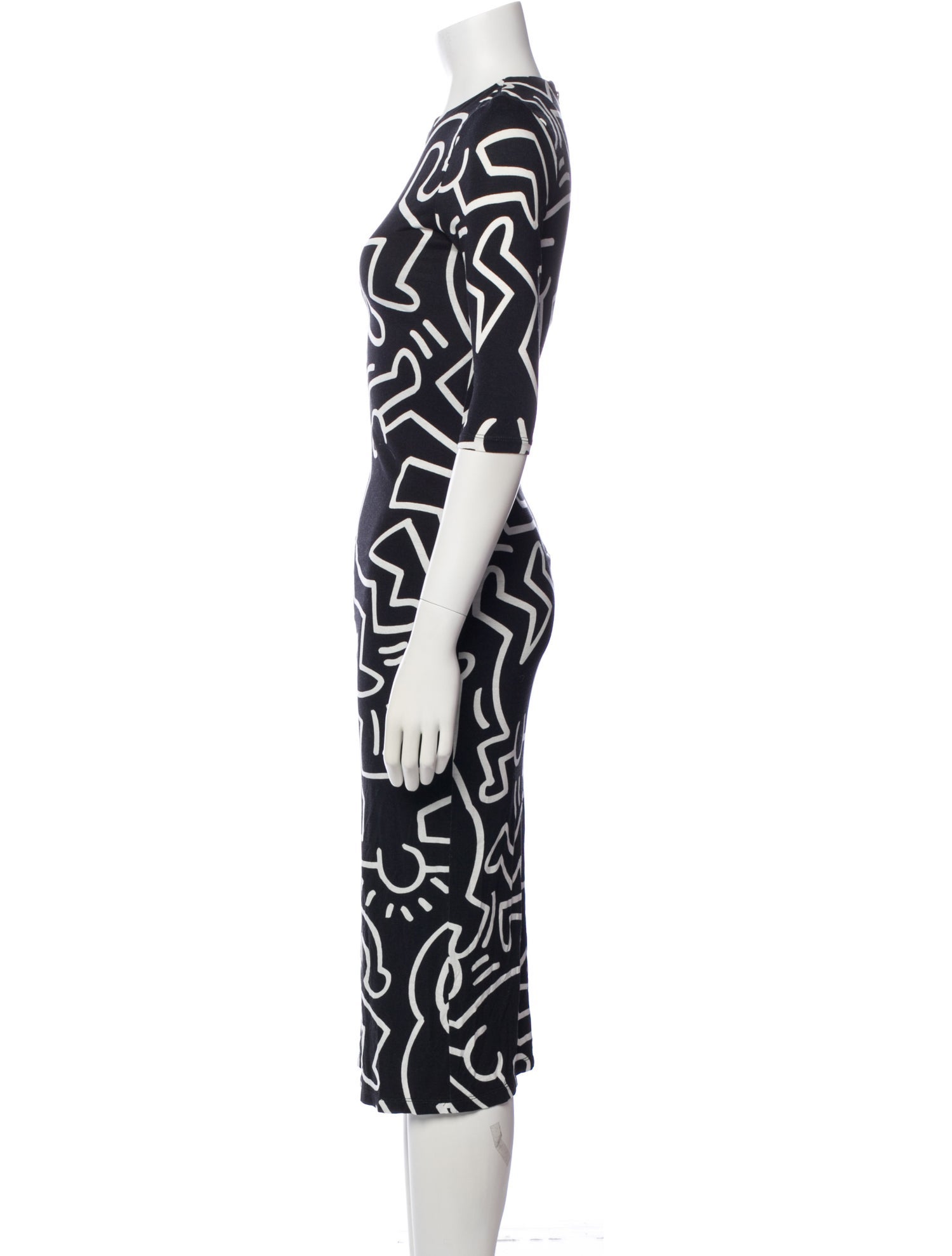 Keith Haring x Alice + Olivia Printed Midi Length Dress