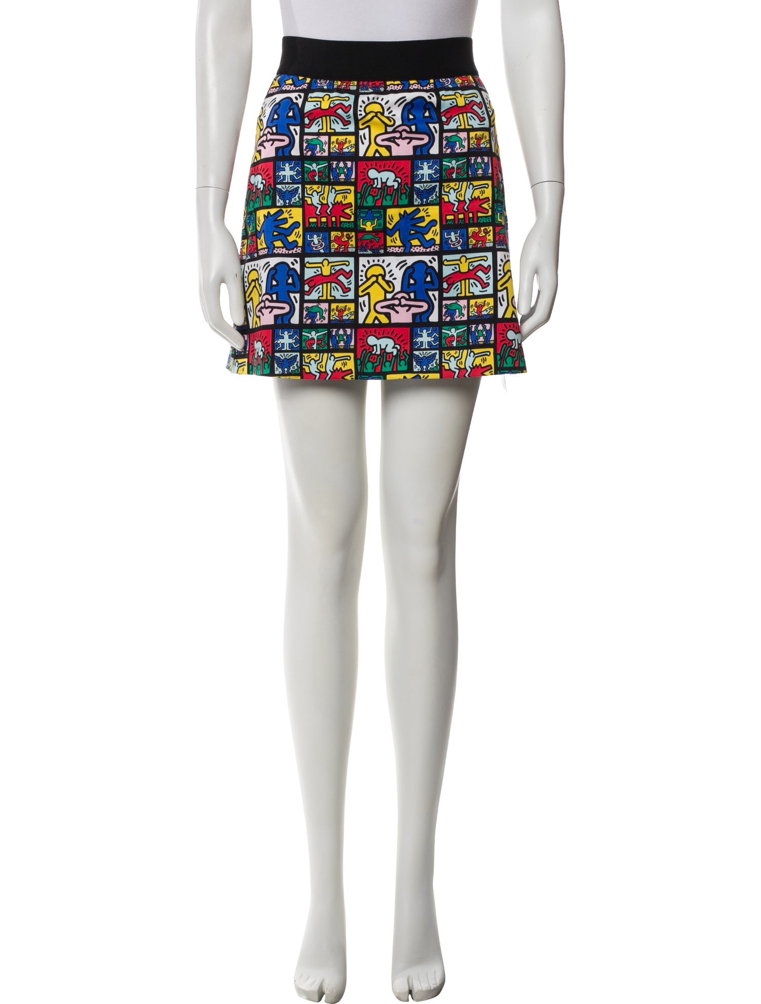 Keith Haring x Alice + Olivia Printed Mini Skirt