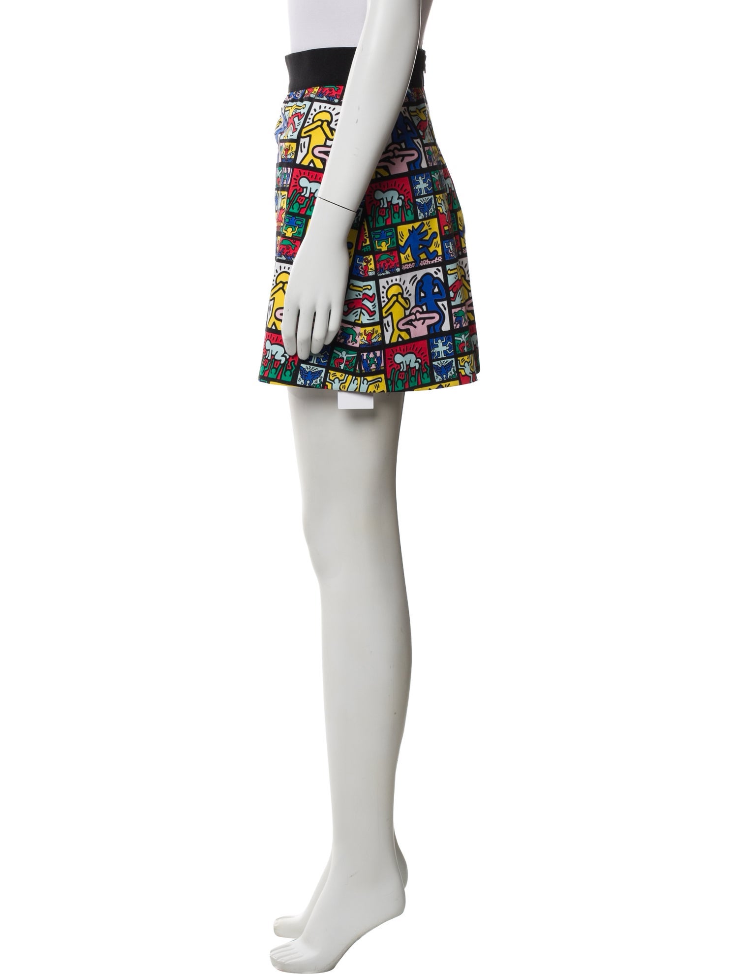 Keith Haring x Alice + Olivia Printed Mini Skirt