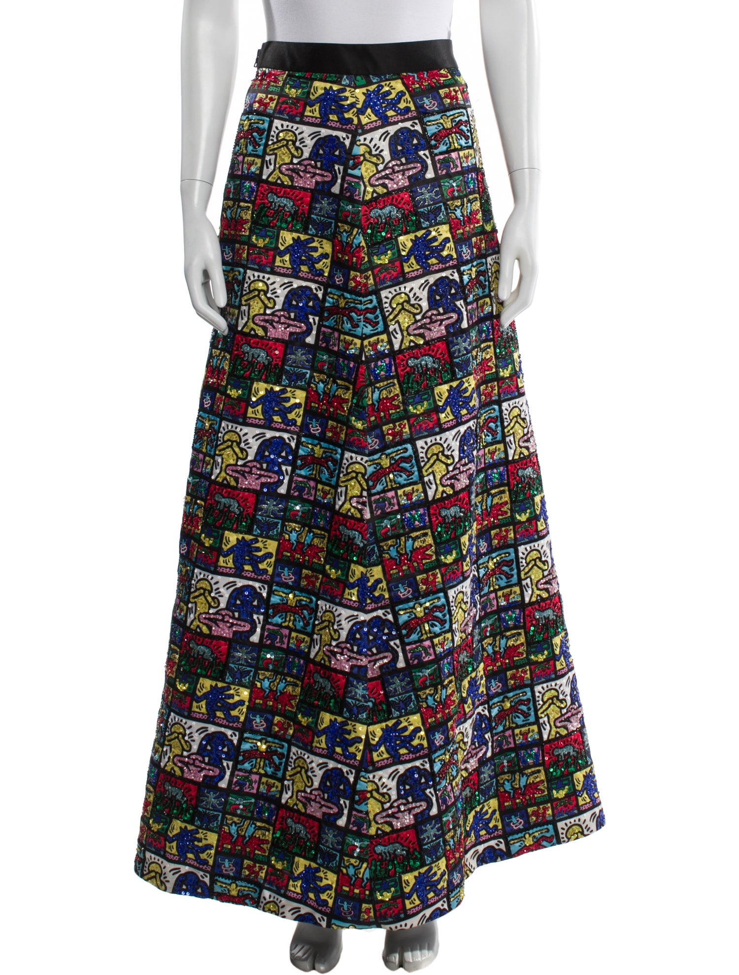 Keith Haring x Alice + Olivia Nylon Long Skirt