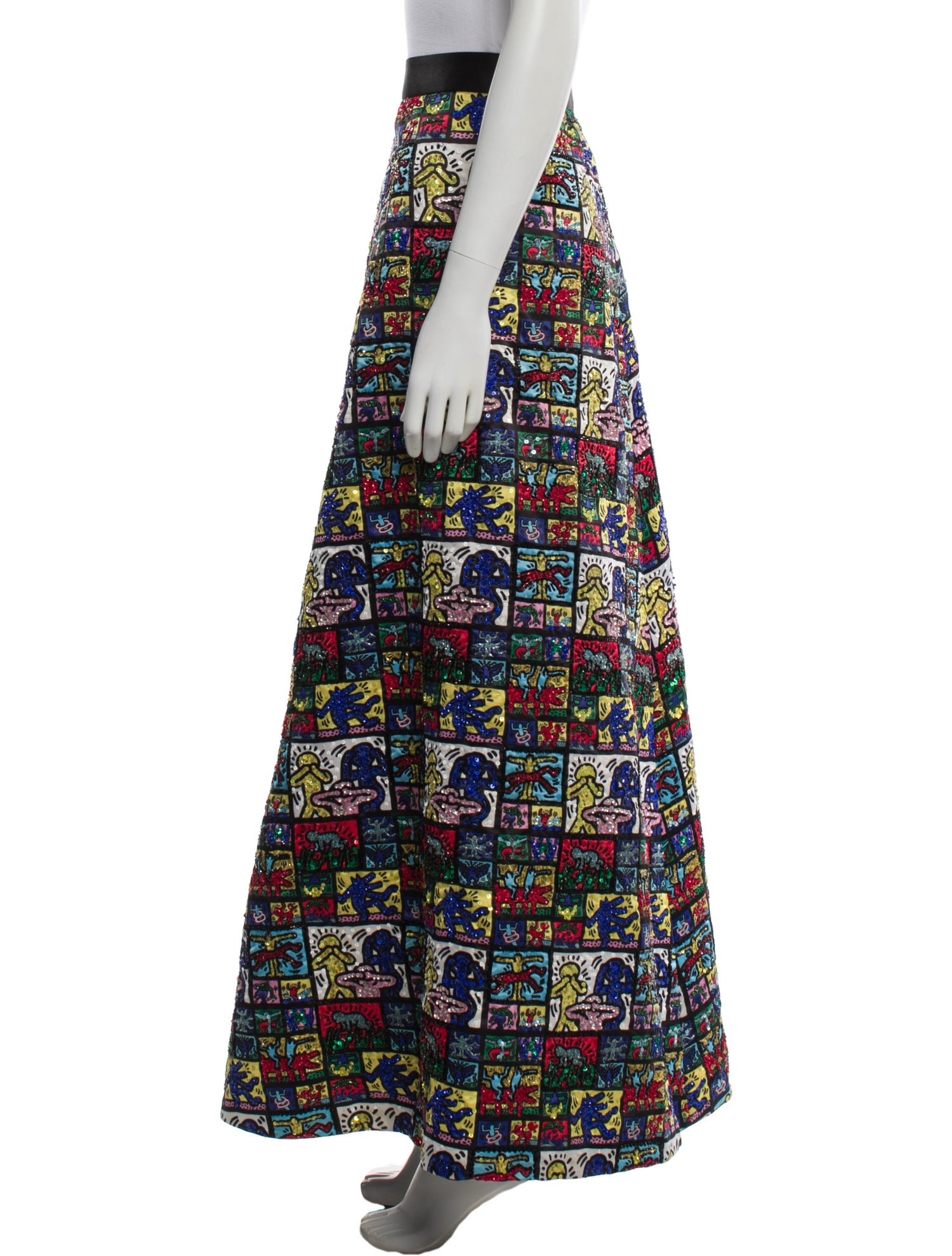 Keith Haring x Alice + Olivia Nylon Long Skirt
